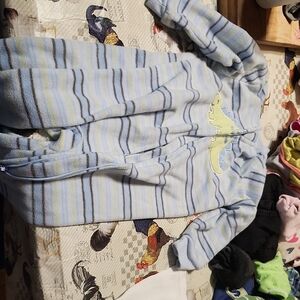 Striped Baby Onesie with Dinosaur Design